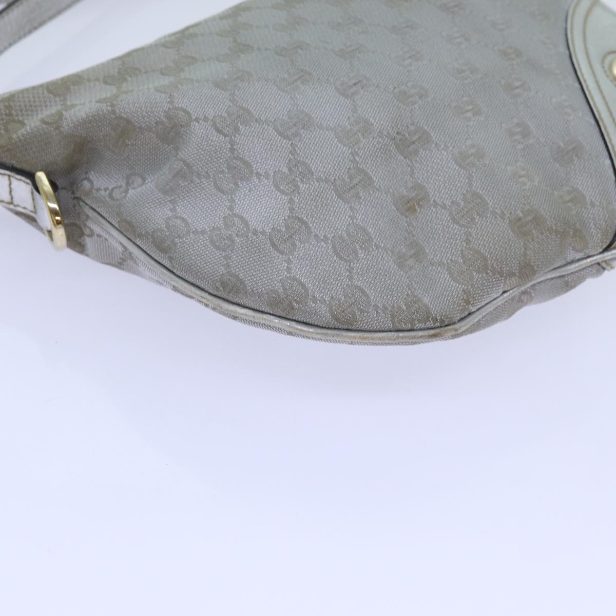 GUCCI GG Canvas Shoulder Bag Silver Auth 71301