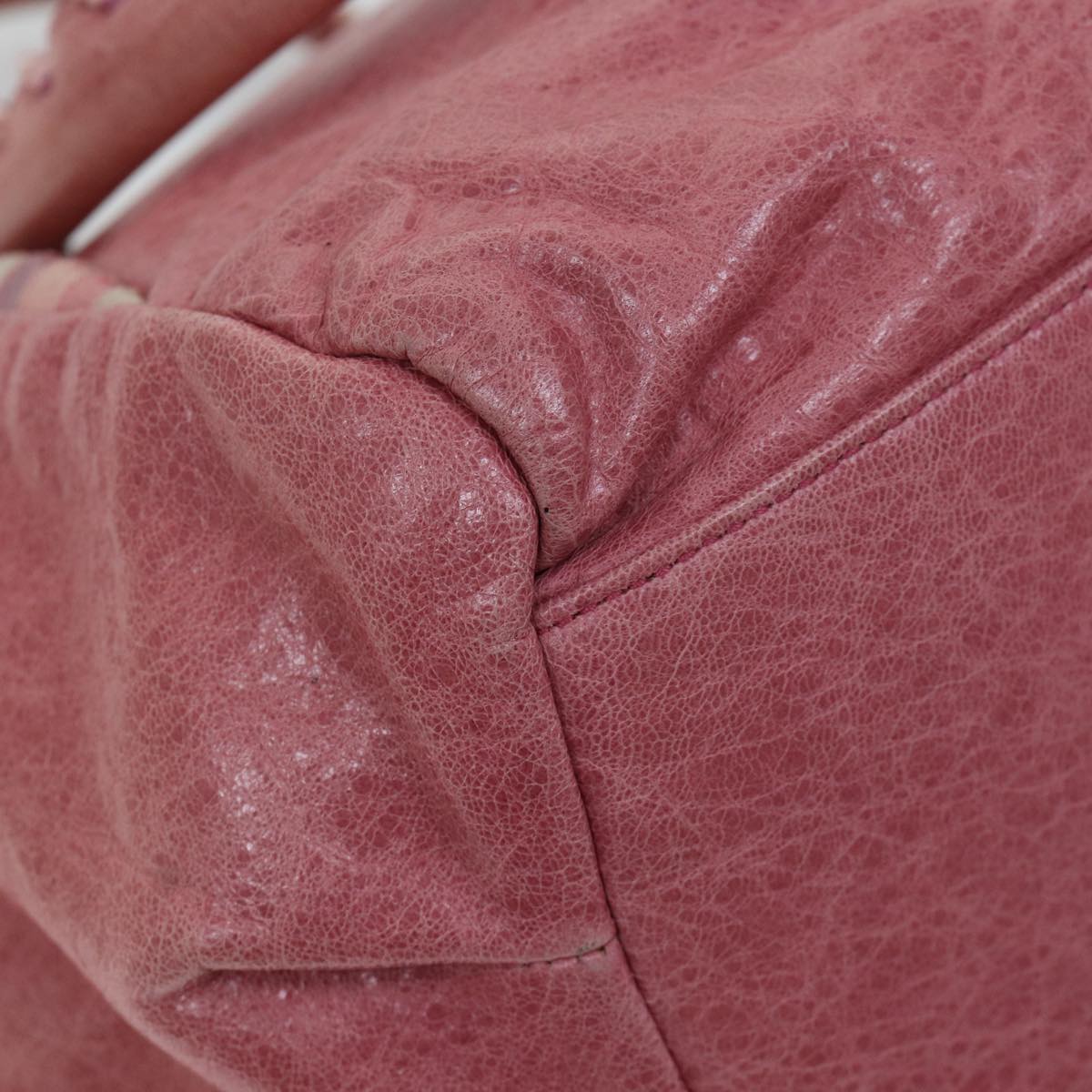 BALENCIAGA The Sunday Hand Bag Leather Pink Auth 71337