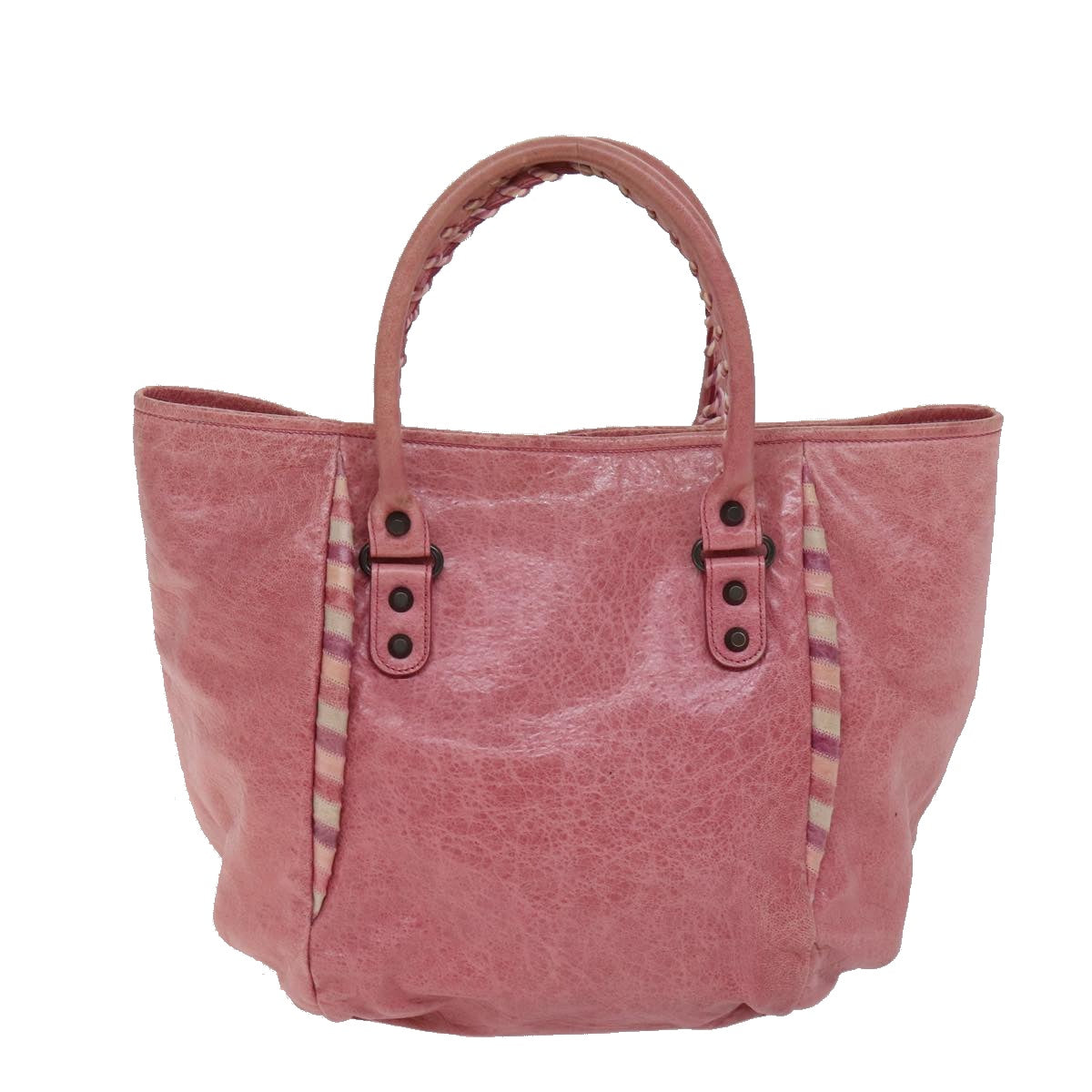 BALENCIAGA The Sunday Hand Bag Leather Pink Auth 71337 - 0
