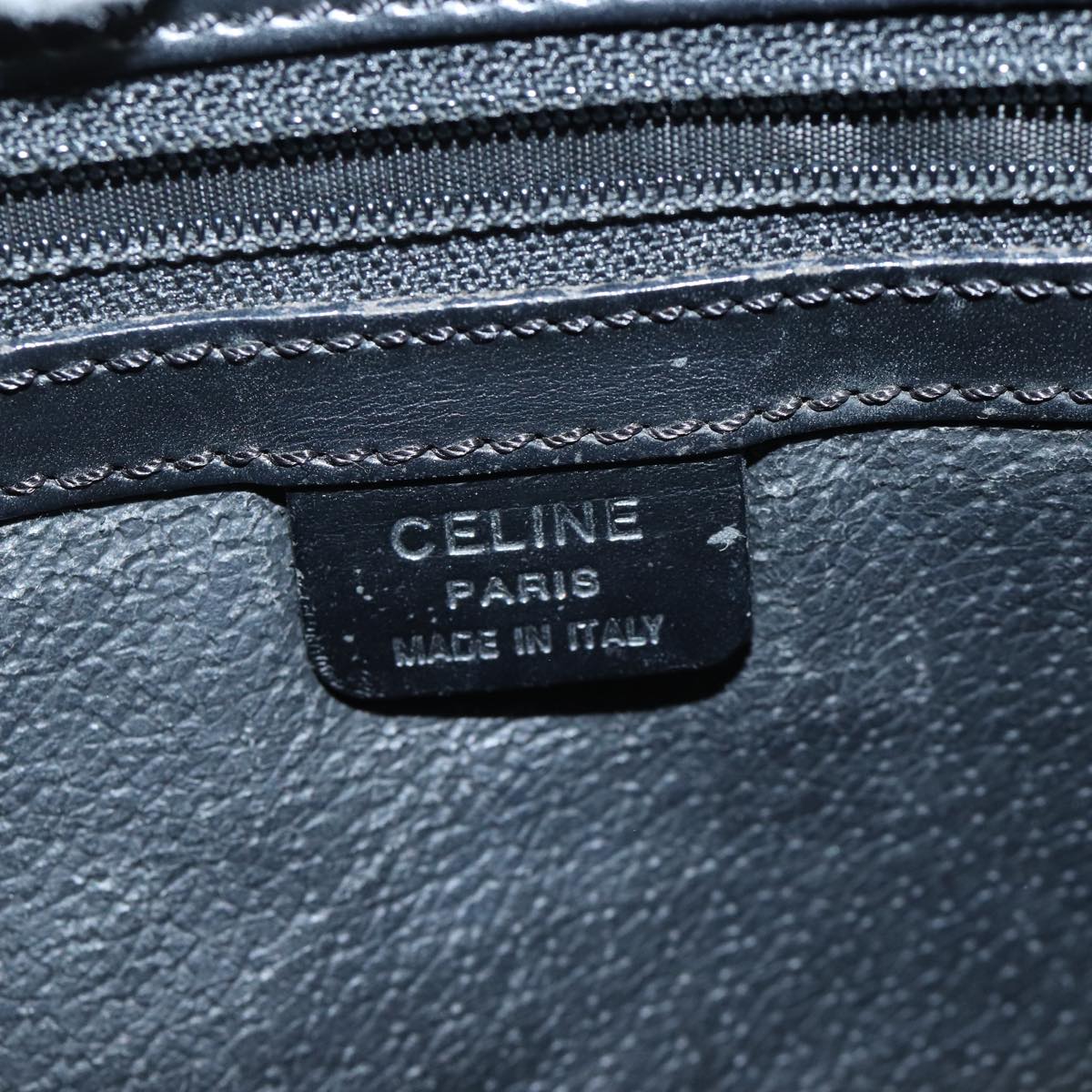 CELINE Macadam Canvas Hand Bag PVC Black Auth 71339