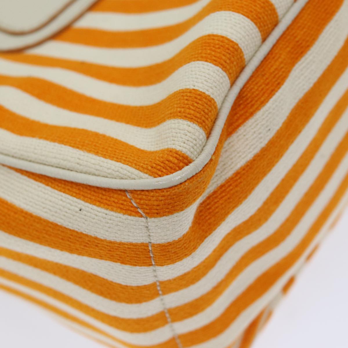 CELINE Hand Bag Canvas Orange Auth 71340