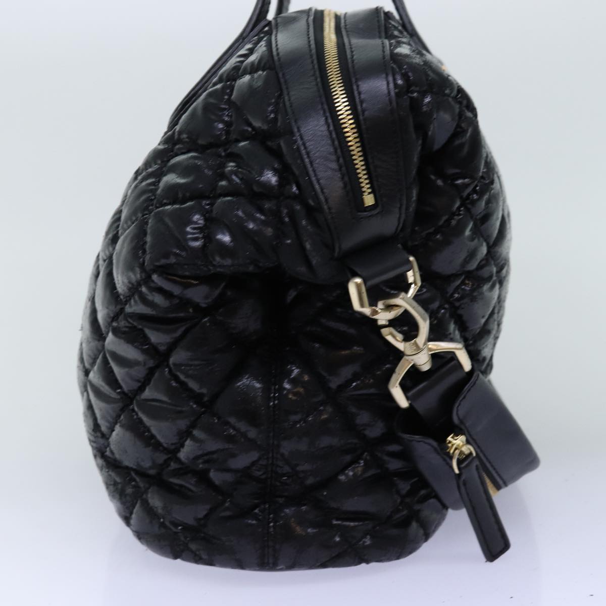 GIVENCHY Quilted Nightingale Hand Bag Coated Canvas 2way Black Auth 71341