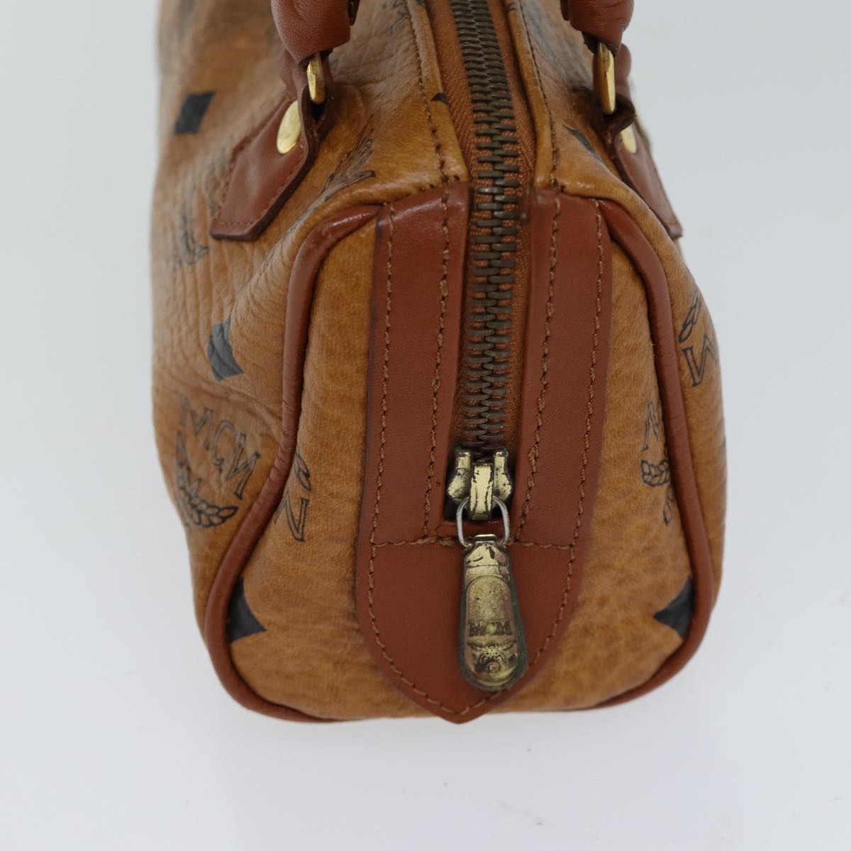 MCM Vicetos Logogram Hand Bag PVC Leather 2way Brown Auth 71347
