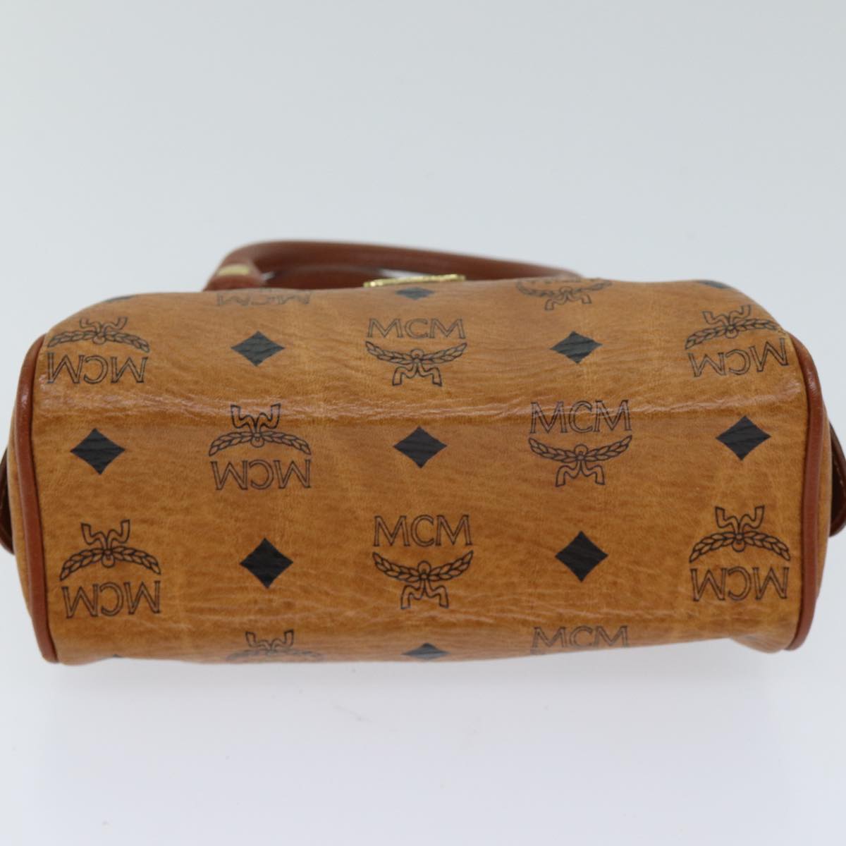 MCM Vicetos Logogram Hand Bag PVC Leather 2way Brown Auth 71347