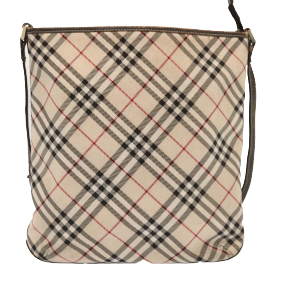 BURBERRY Nova Check Blue Label Shoulder Bag Canvas Beige Auth 71349 - 0