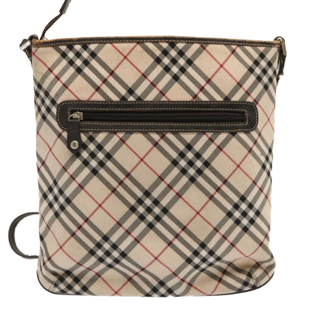 BURBERRY Nova Check Blue Label Shoulder Bag Canvas Beige Auth 71349