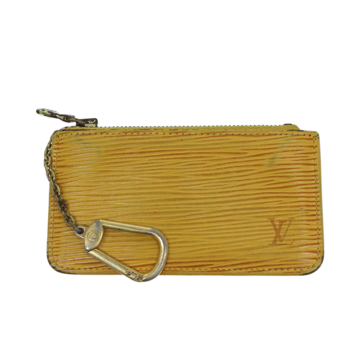 LOUIS VUITTON Epi Pochette Cles Coin Purse Yellow M63809 LV Auth 71369