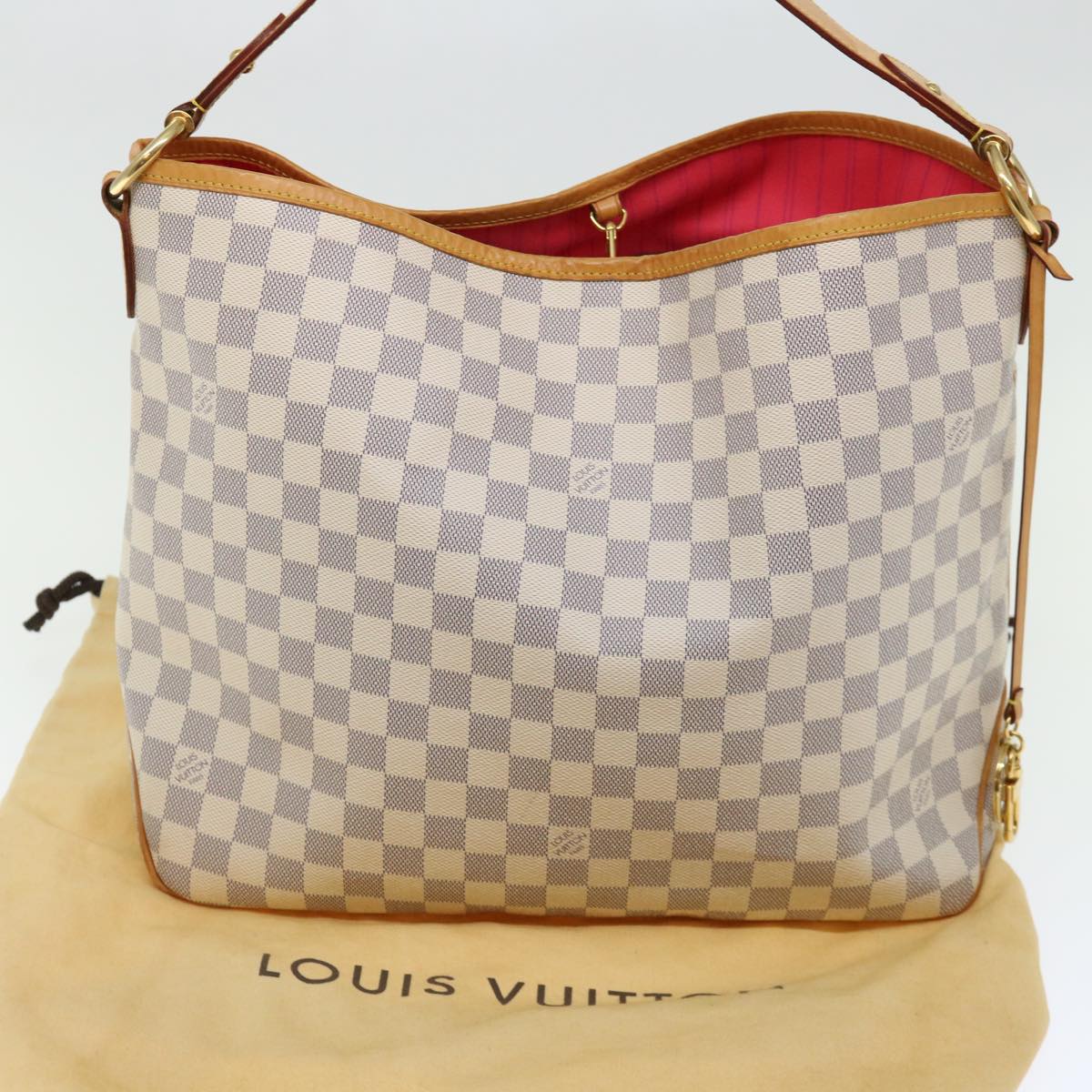 LOUIS VUITTON Damier Azur Delightful MM Shoulder Bag N41448 LV Auth 71399