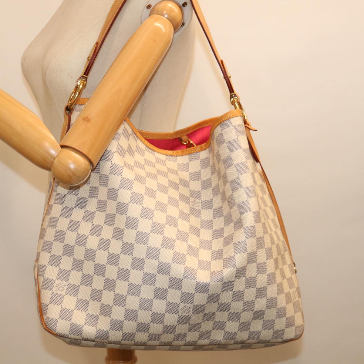 LOUIS VUITTON Damier Azur Delightful MM Shoulder Bag N41448 LV Auth 71399