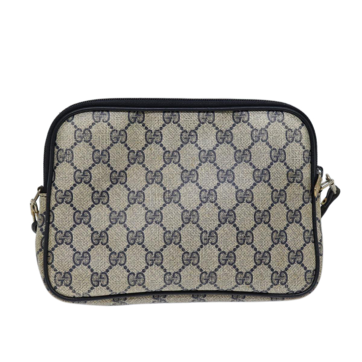 GUCCI GG Supreme Shoulder Bag PVC Navy 97 02 068 Auth 71425 - 0