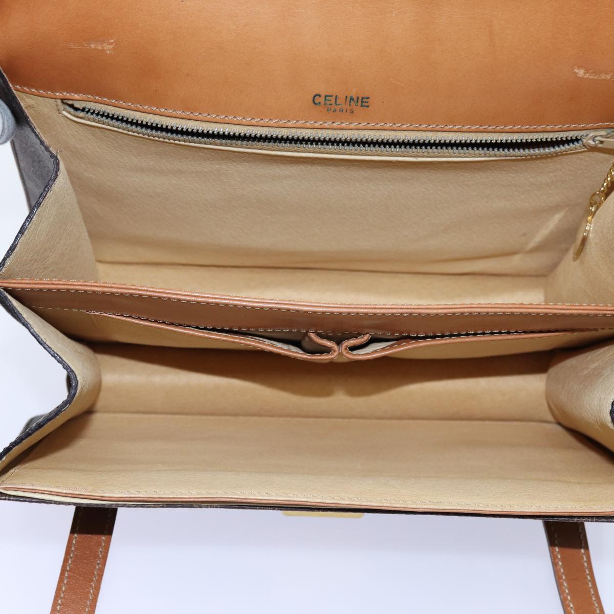 CELINE Macadam Canvas Shoulder Bag PVC Brown Auth 71427