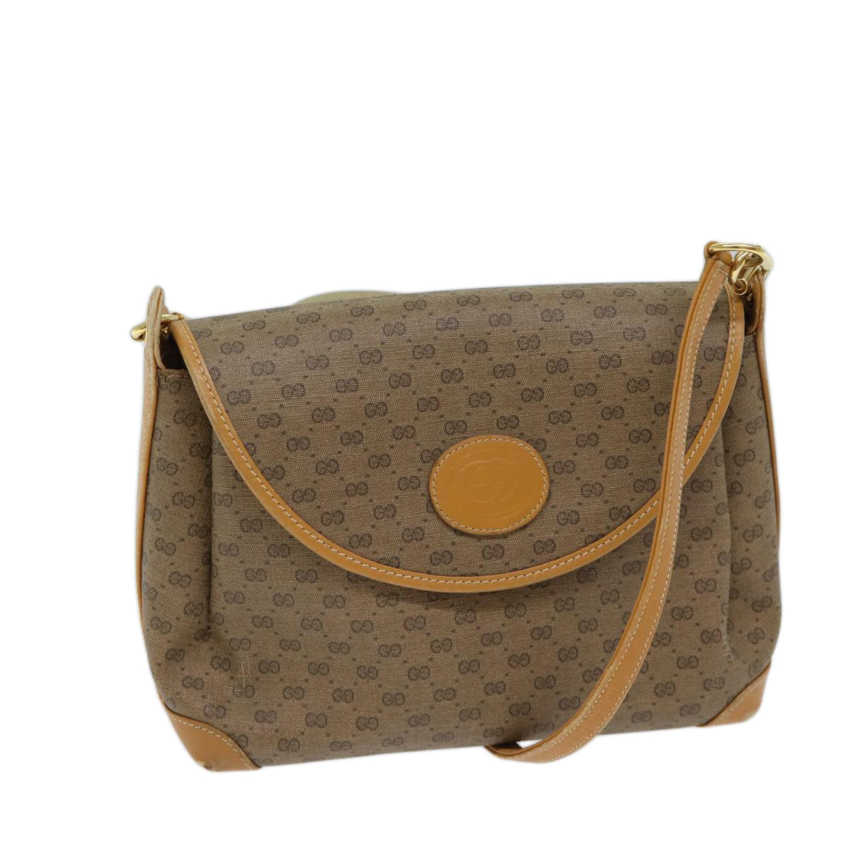 GUCCI Micro GG Supreme Shoulder Bag PVC Beige 001 099 4084 Auth 71428