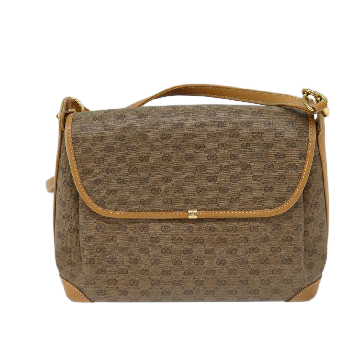 GUCCI Micro GG Supreme Shoulder Bag PVC Beige 001 099 4084 Auth 71428