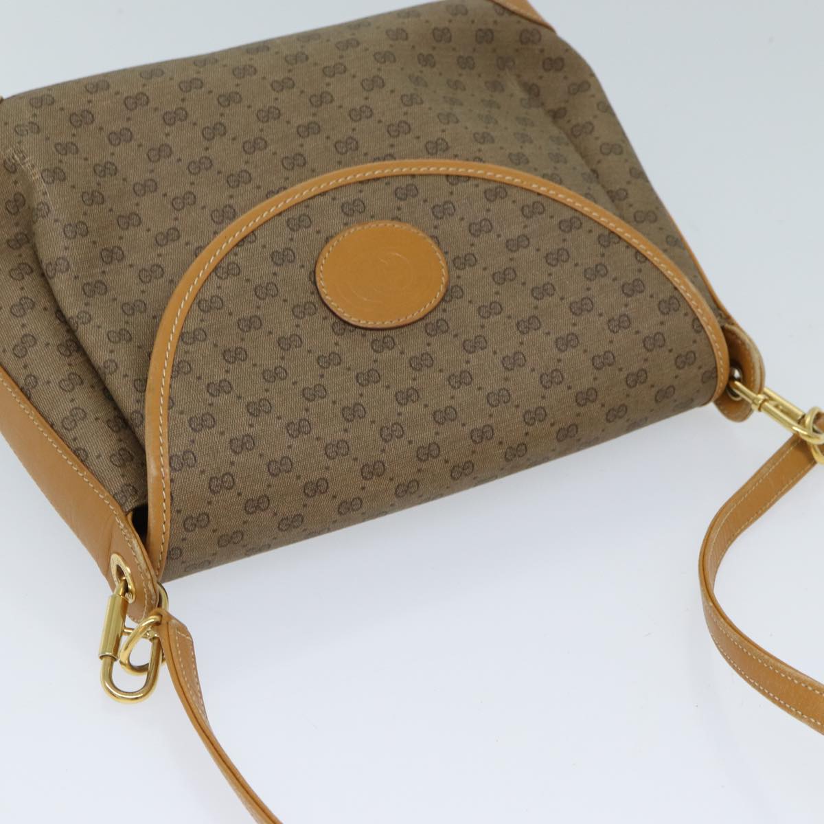 GUCCI Micro GG Supreme Shoulder Bag PVC Beige 001 099 4084 Auth 71428