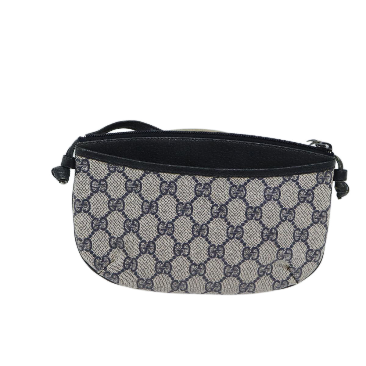 GUCCI GG Canvas Shoulder Bag PVC Navy 904 02 020 Auth 71429 - 0