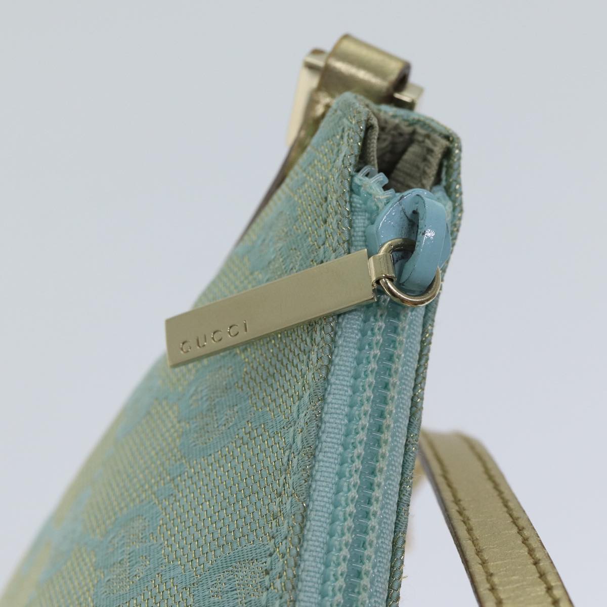 GUCCI GG Canvas Shoulder Bag Light Blue 005 0813 3444 Auth 71431