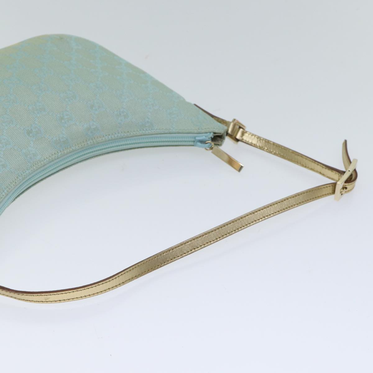 GUCCI GG Canvas Shoulder Bag Light Blue 005 0813 3444 Auth 71431