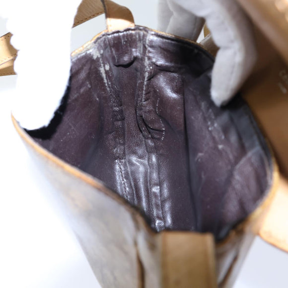 CELINE Macadam Canvas Shoulder Bag Coated Canvas Beige Auth 71434