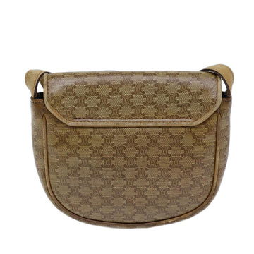 CELINE Macadam Canvas Shoulder Bag Coated Canvas Beige Auth 71434 - 0