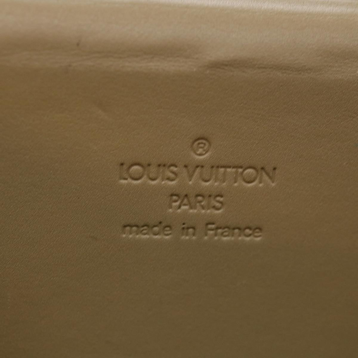 LOUIS VUITTON Monogram Vernis Bleecker Cosmetic Pouch Beige M91002 Auth 71437