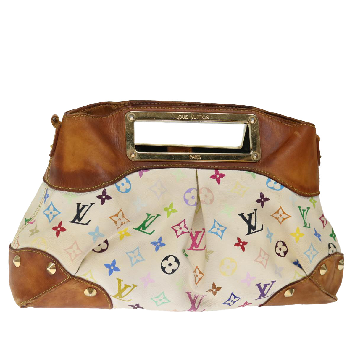 LOUIS VUITTON Monogram Multicolor Judy PM Shoulder Bag White M40257 Auth 71446