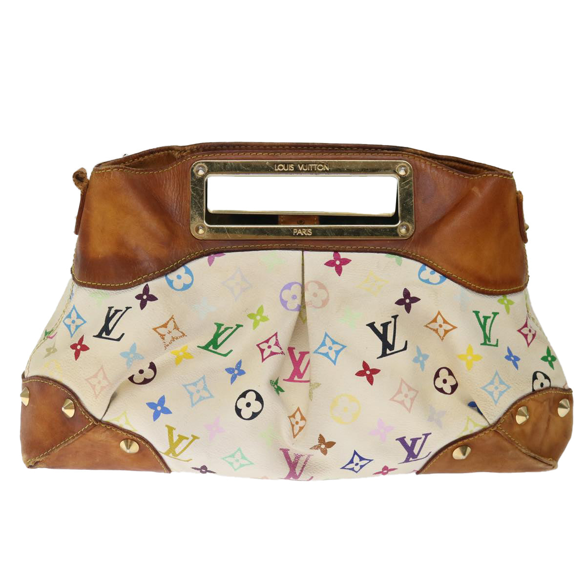 LOUIS VUITTON Monogram Multicolor Judy PM Shoulder Bag White M40257 Auth 71446