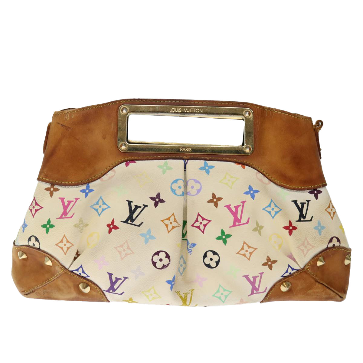 LOUIS VUITTON Monogram Multicolor Judy PM Shoulder Bag White M40257 Auth 71446