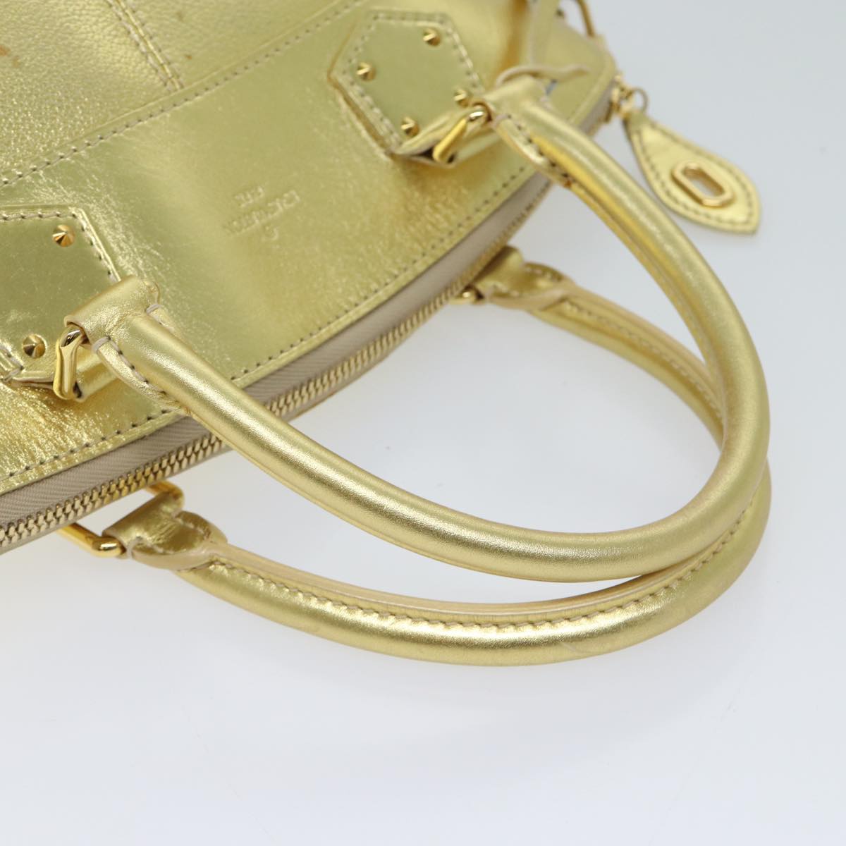 LOUIS VUITTON Suhari Lockit PM Hand Bag Leather Gold All M95433 LV Auth 71447