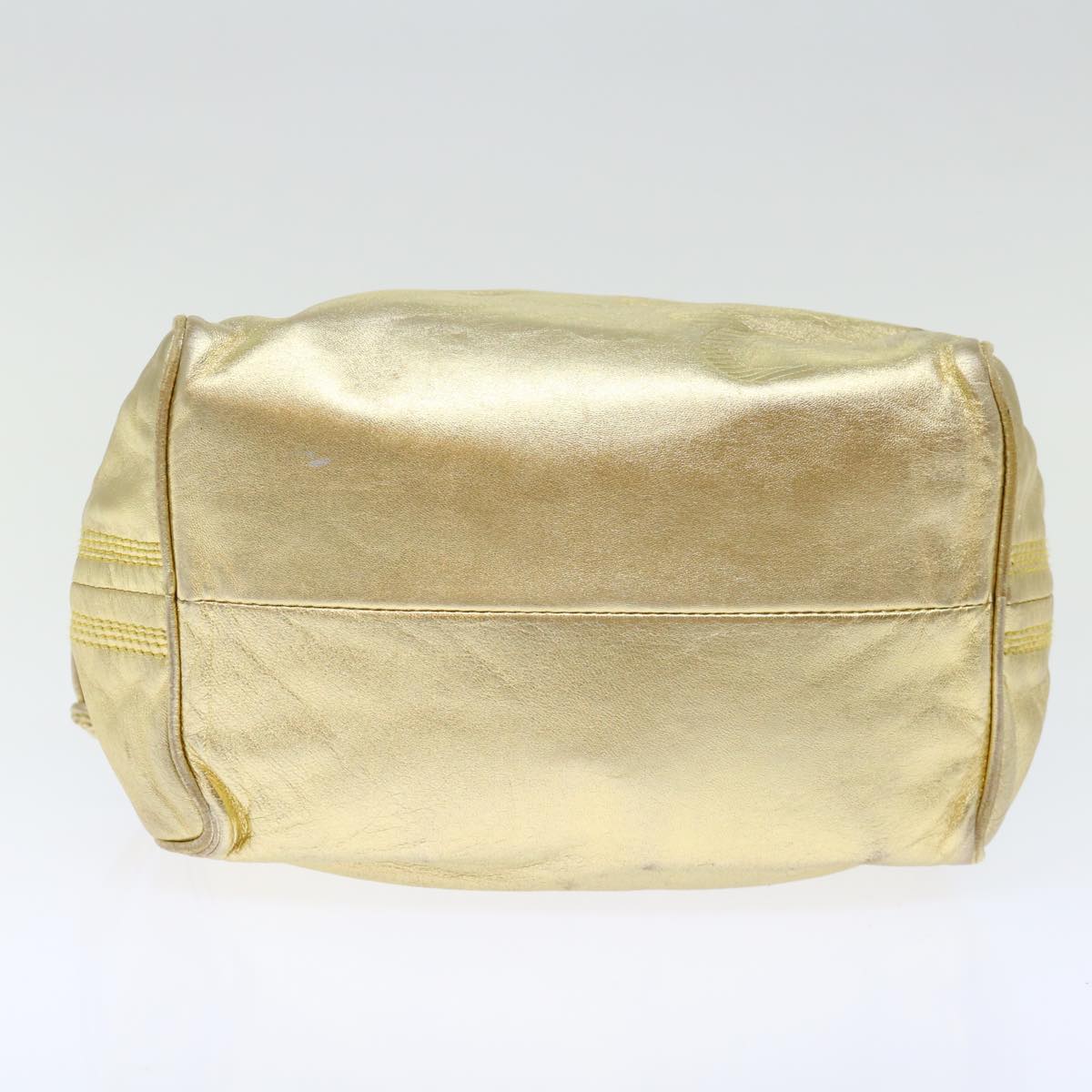 LOEWE Hand Bag Leather Gold Auth 71458