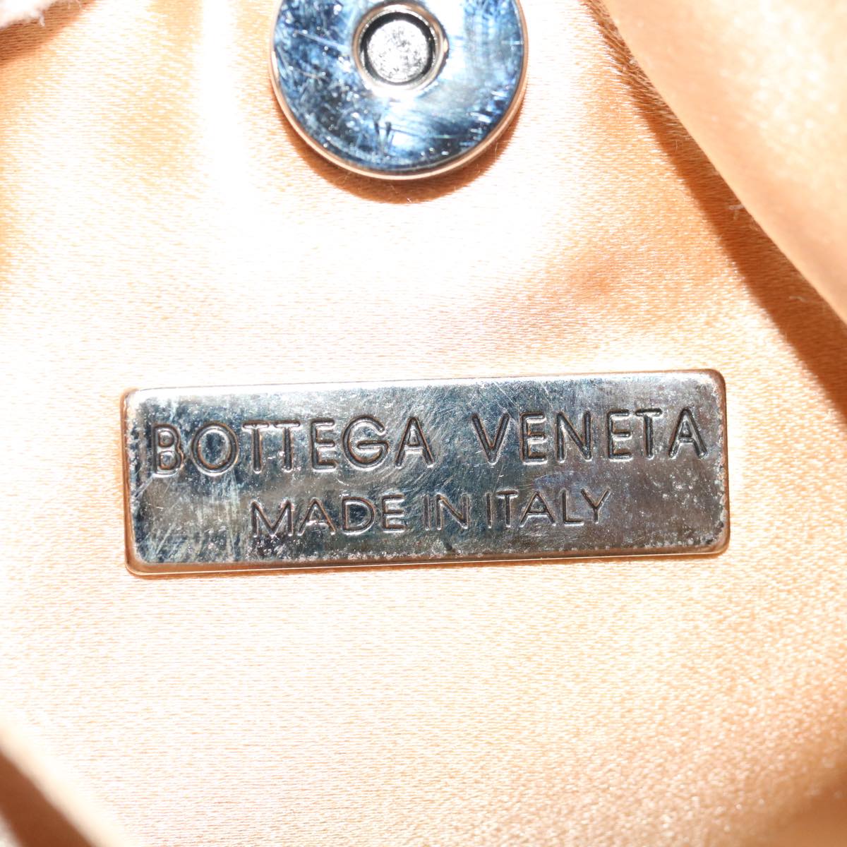BOTTEGA VENETA Hand Bag Satin Pink Gold Auth 71459