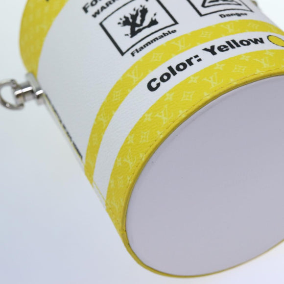 LOUIS VUITTON Monogram Painted Can Hand Bag PVC 2way Yellow M81593 Auth 71492SM