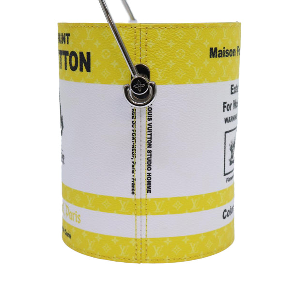 LOUIS VUITTON Monogram Painted Can Hand Bag PVC 2way Yellow M81593 Auth 71492SM