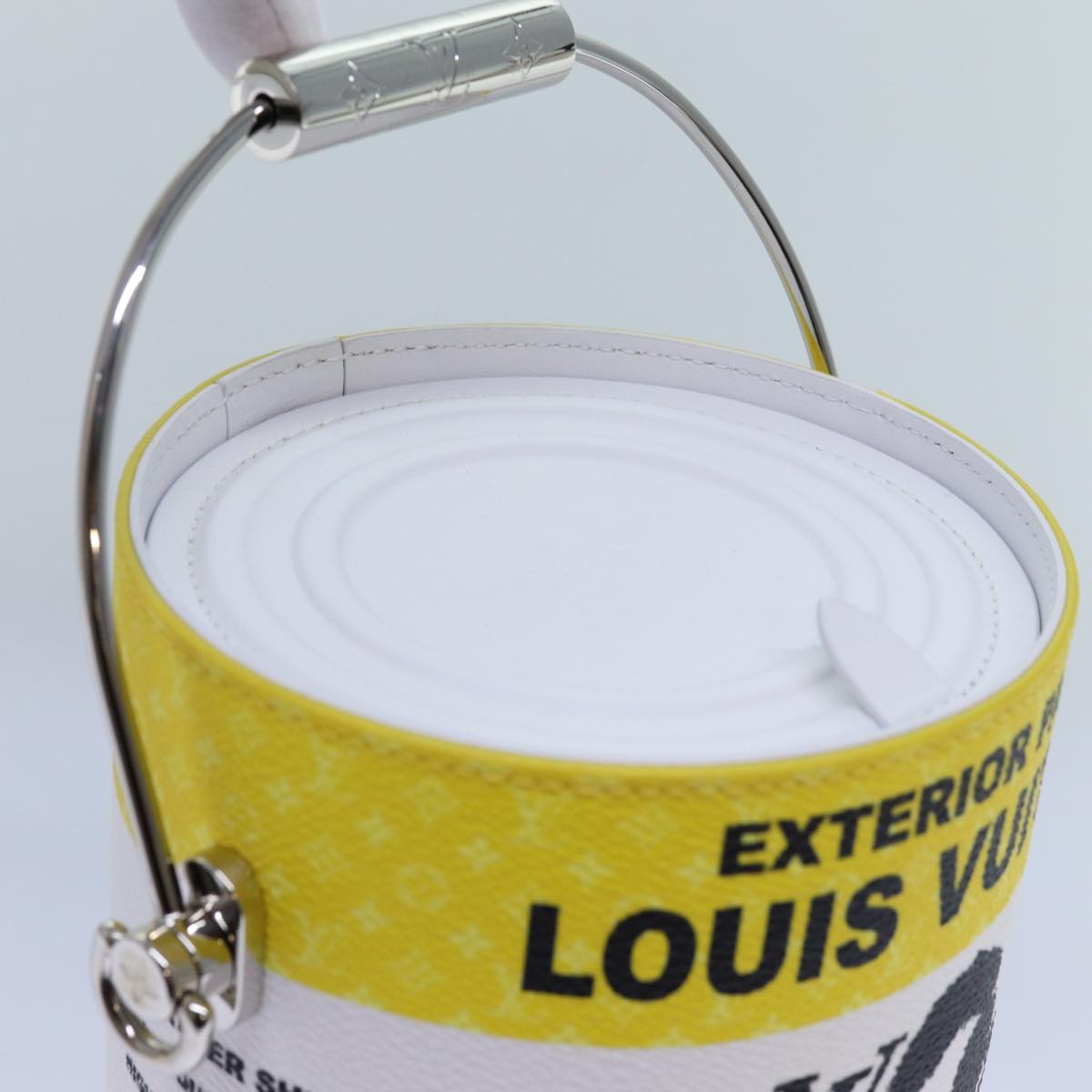 LOUIS VUITTON Monogram Painted Can Hand Bag PVC 2way Yellow M81593 Auth 71492S