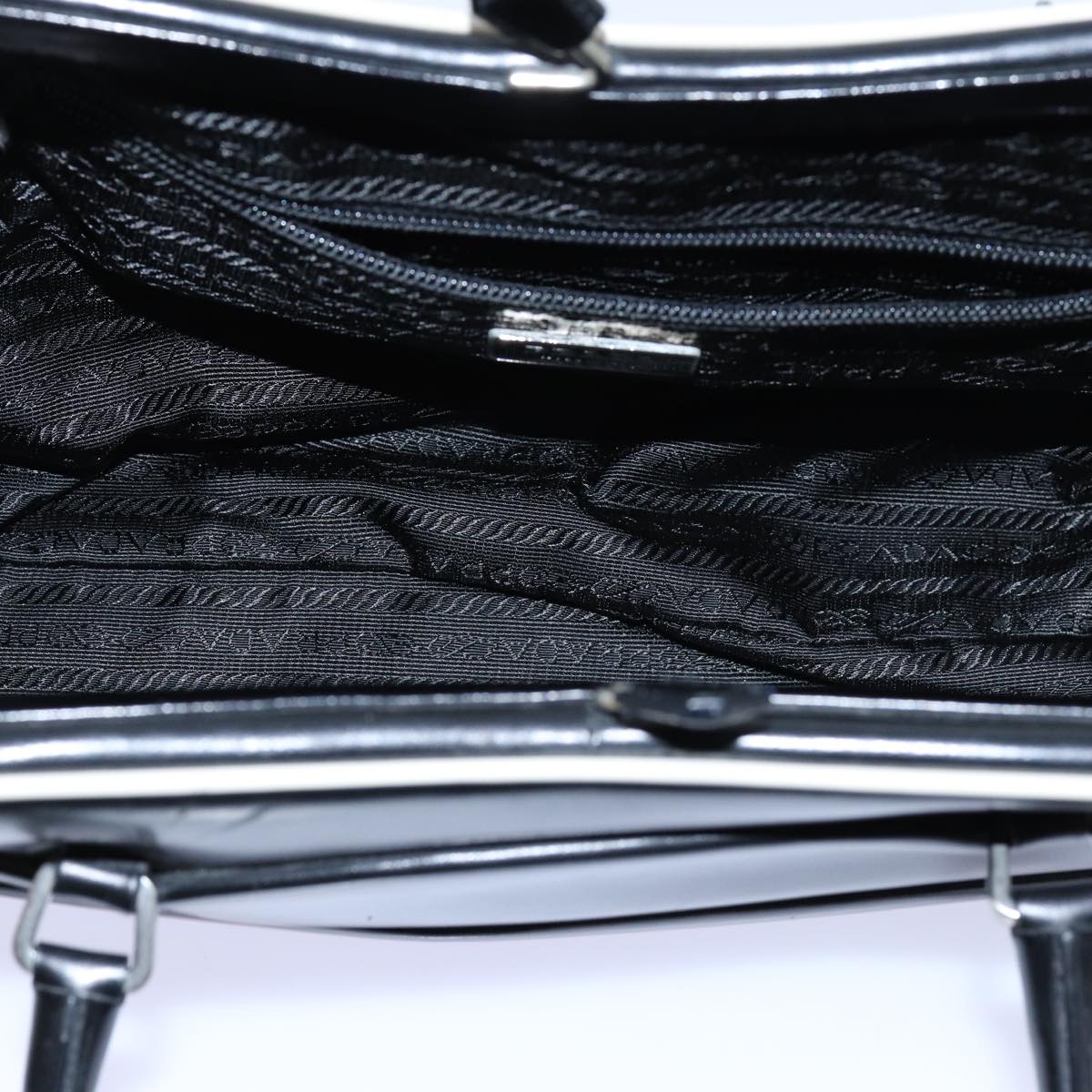 PRADA Hand Bag Leather Black Auth 71493