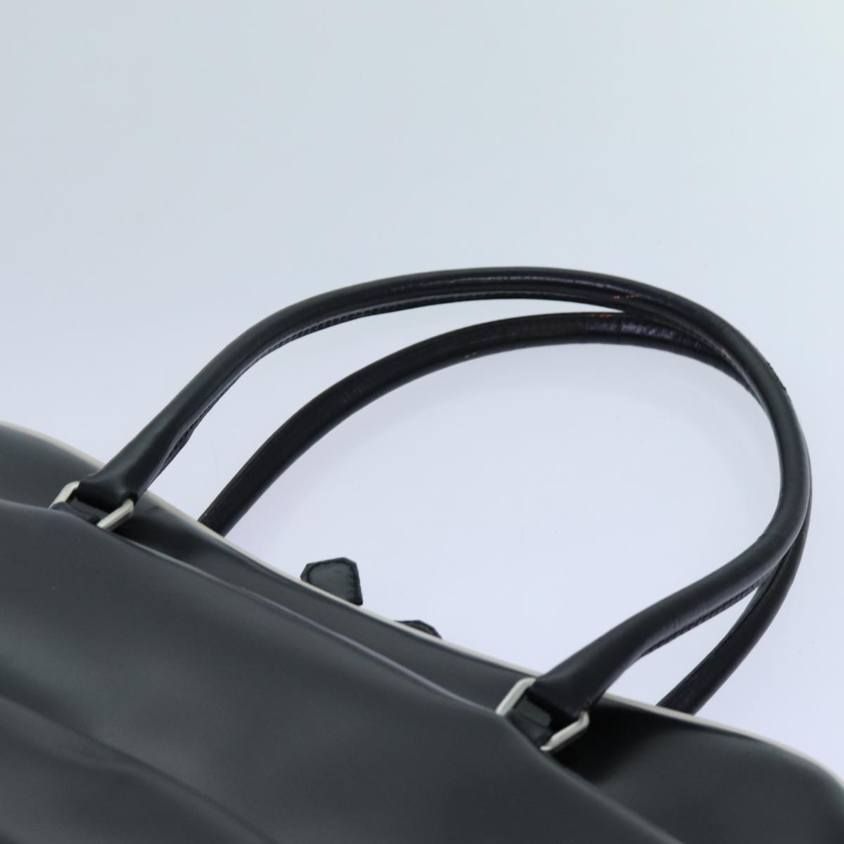 PRADA Hand Bag Leather Black Auth 71493