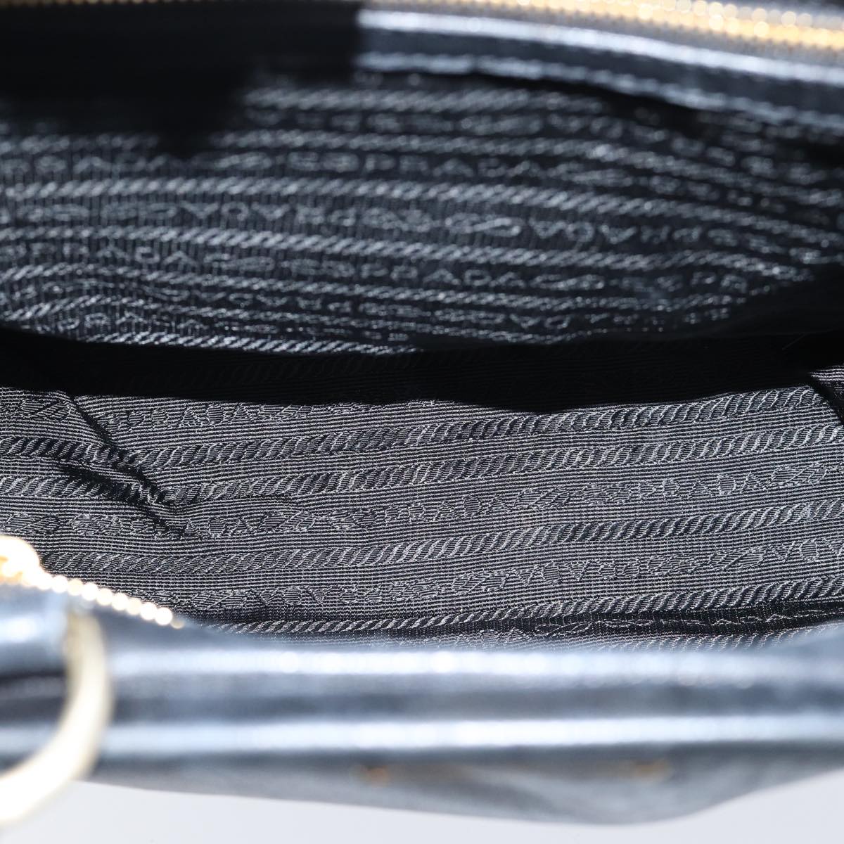 PRADA Tote Bag Leather Black Auth 71494