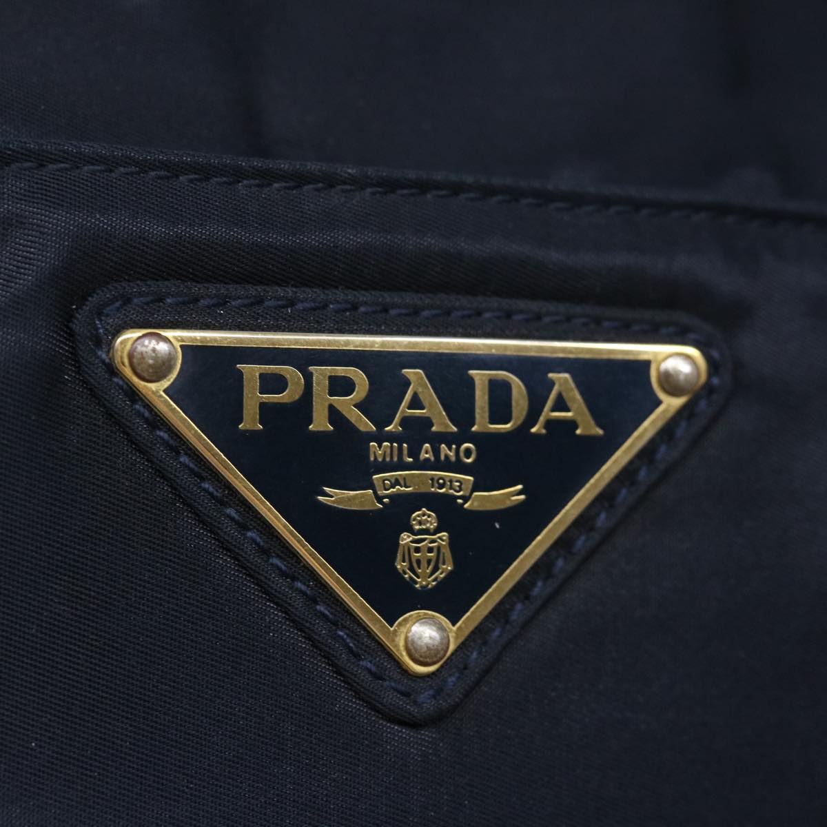 PRADA Hand Bag Nylon Navy Auth 71498