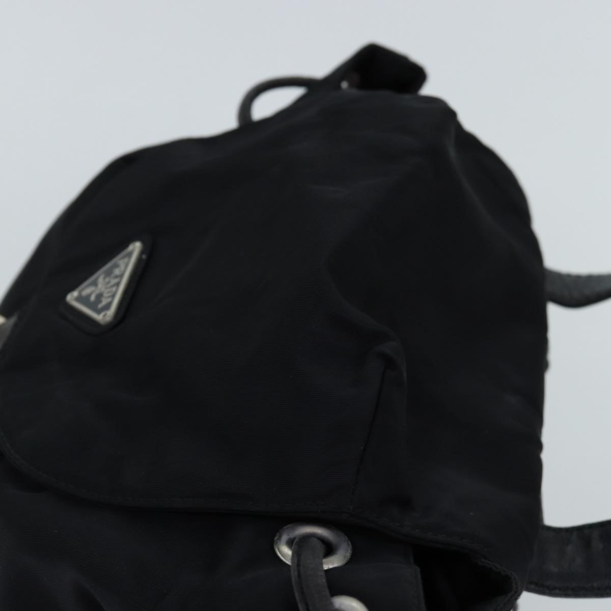 PRADA Chain Backpack Nylon Black Auth 71499
