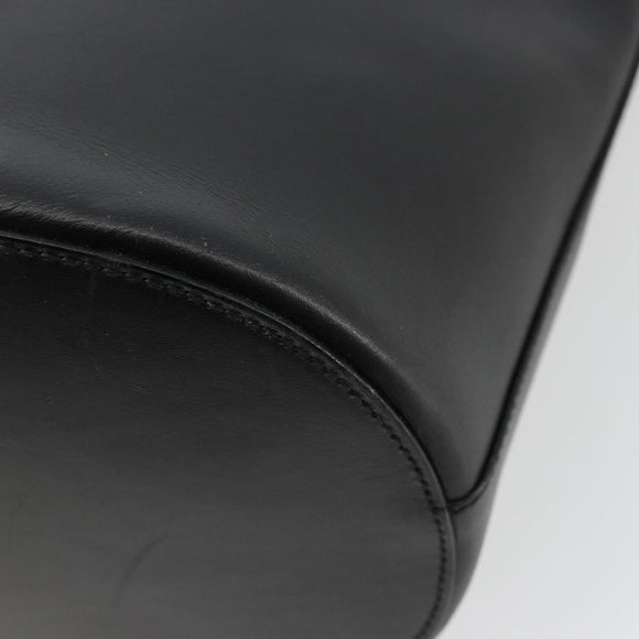 GUCCI Hand Bag Leather Black Auth 71508