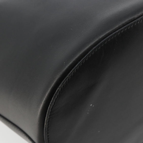 GUCCI Hand Bag Leather Black Auth 71508