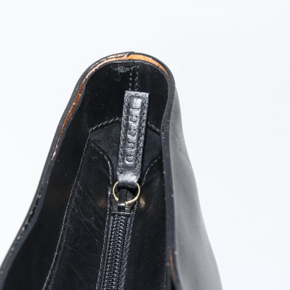 GUCCI Hand Bag Leather Black Auth 71508