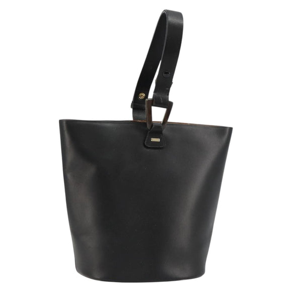 GUCCI Hand Bag Leather Black Auth 71508
