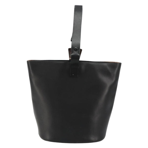 GUCCI Hand Bag Leather Black Auth 71508