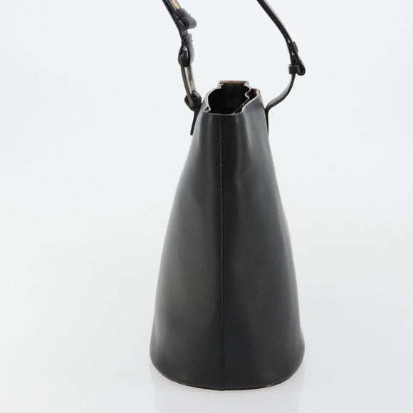 GUCCI Hand Bag Leather Black Auth 71508