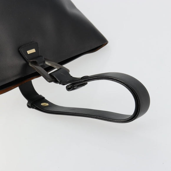 GUCCI Hand Bag Leather Black Auth 71508