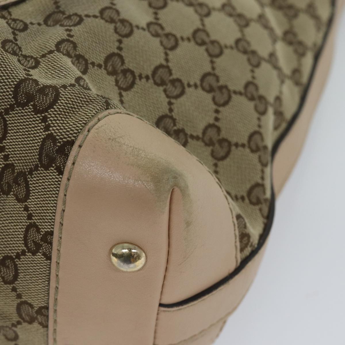 GUCCI GG Canvas Shoulder Bag Beige 257084 Auth 71510