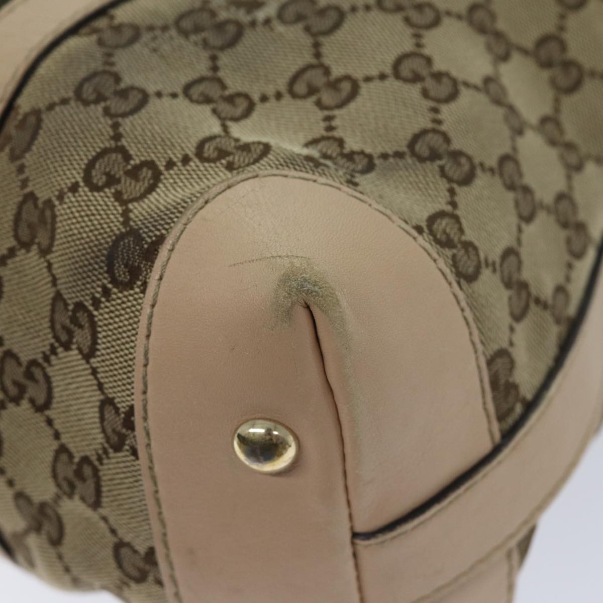 GUCCI GG Canvas Shoulder Bag Beige 257084 Auth 71510