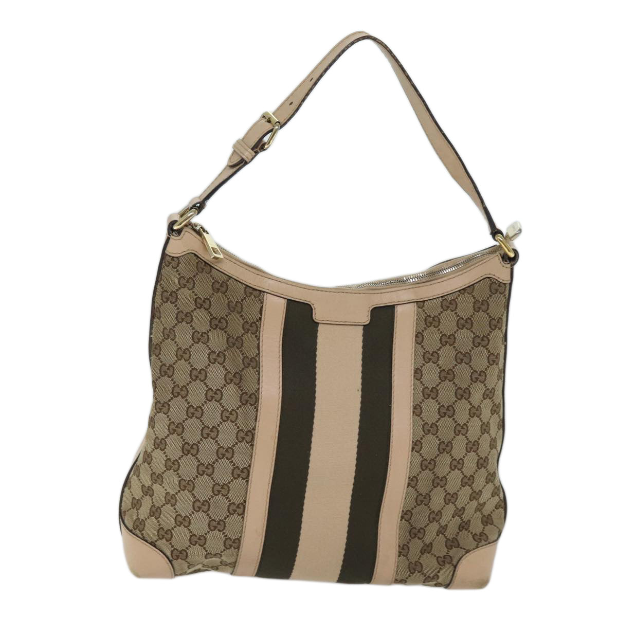 GUCCI GG Canvas Shoulder Bag Beige 257084 Auth 71510