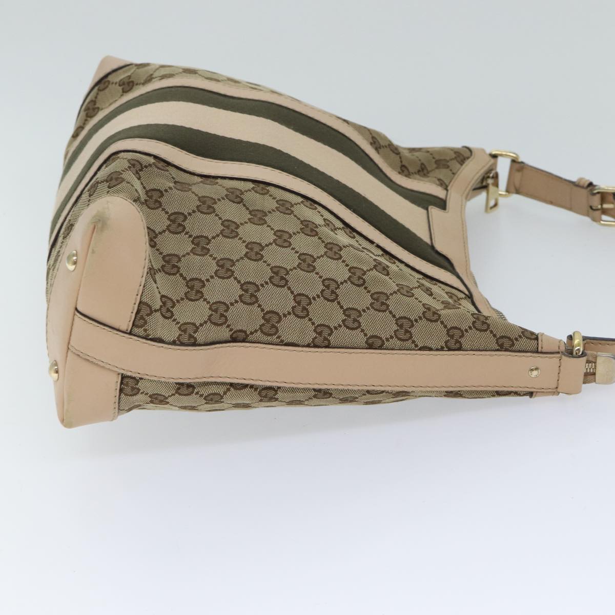 GUCCI GG Canvas Shoulder Bag Beige 257084 Auth 71510