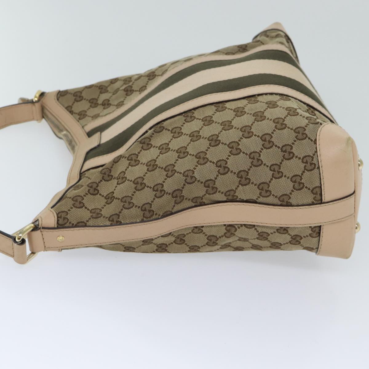 GUCCI GG Canvas Shoulder Bag Beige 257084 Auth 71510